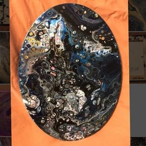 “Outer Space” 9x12 Acrylic Pour Painting